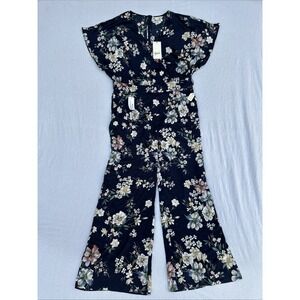 Yumi Womens Silk Fred Cluster Floral Satin Jumper V-Neck Blue Size 12